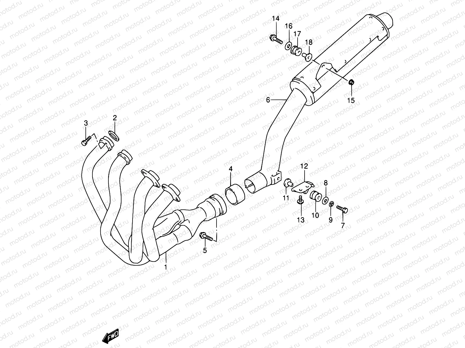 14 - MUFFLER (MODEL P/R)