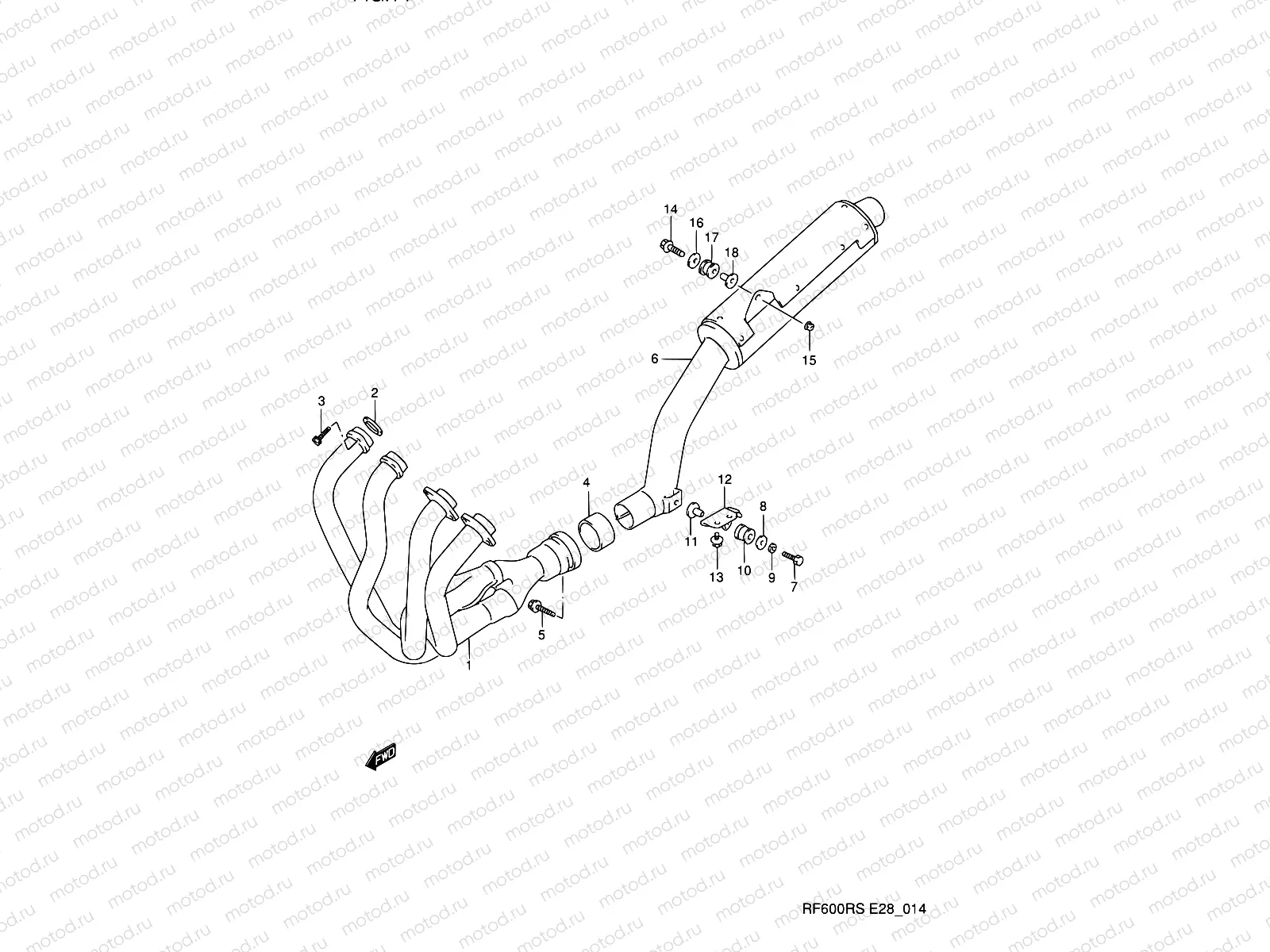 14 - MUFFLER (MODEL P/R)