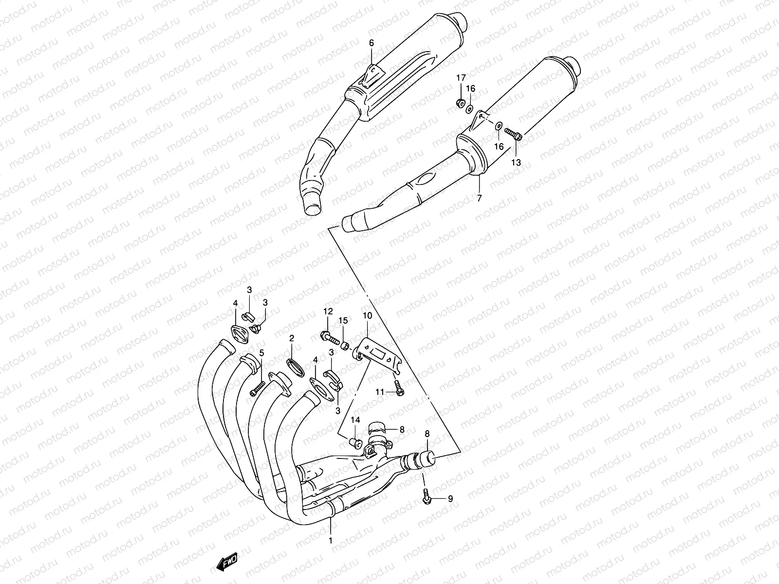 14 - MUFFLER (MODEL P/R)