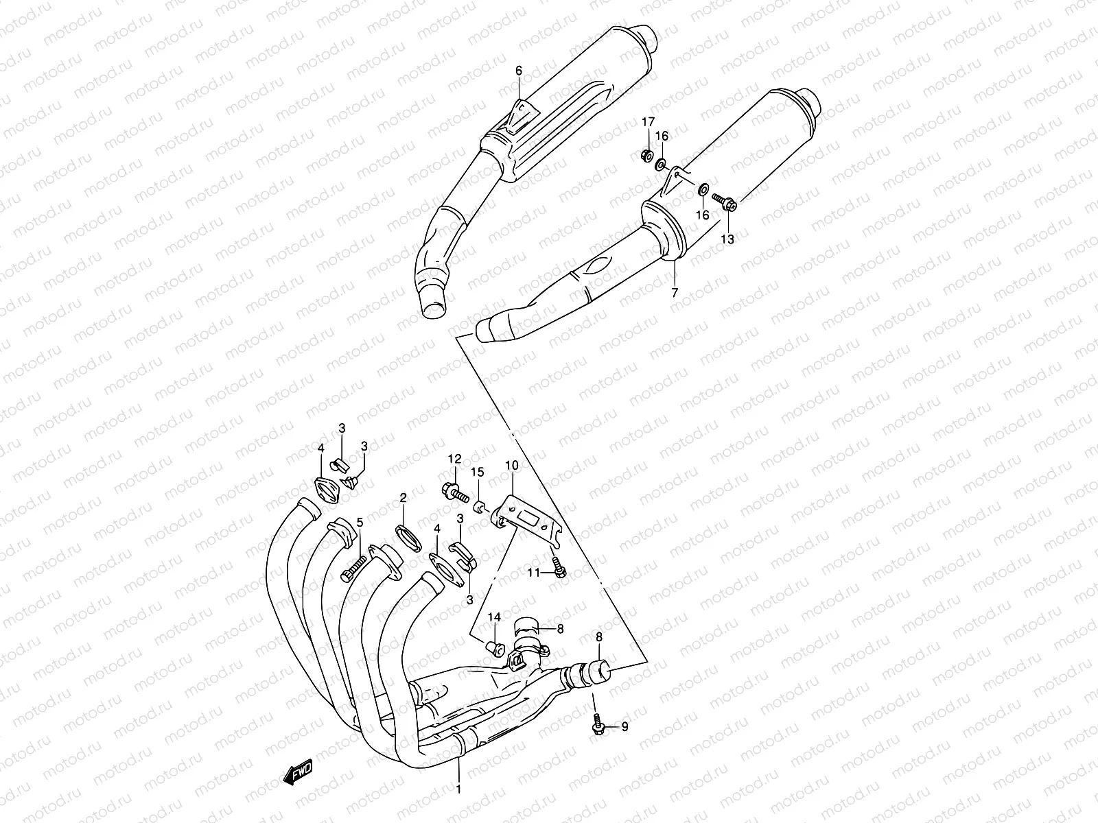14 - MUFFLER (MODEL P/R)