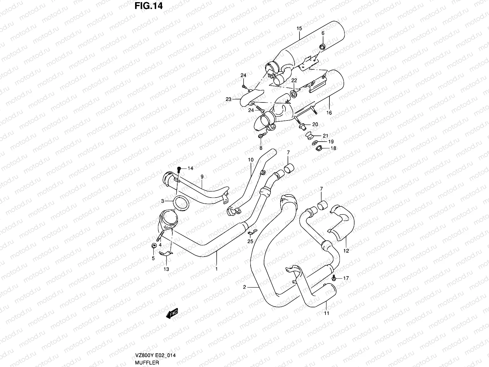 14 - MUFFLER (MODEL V/W)