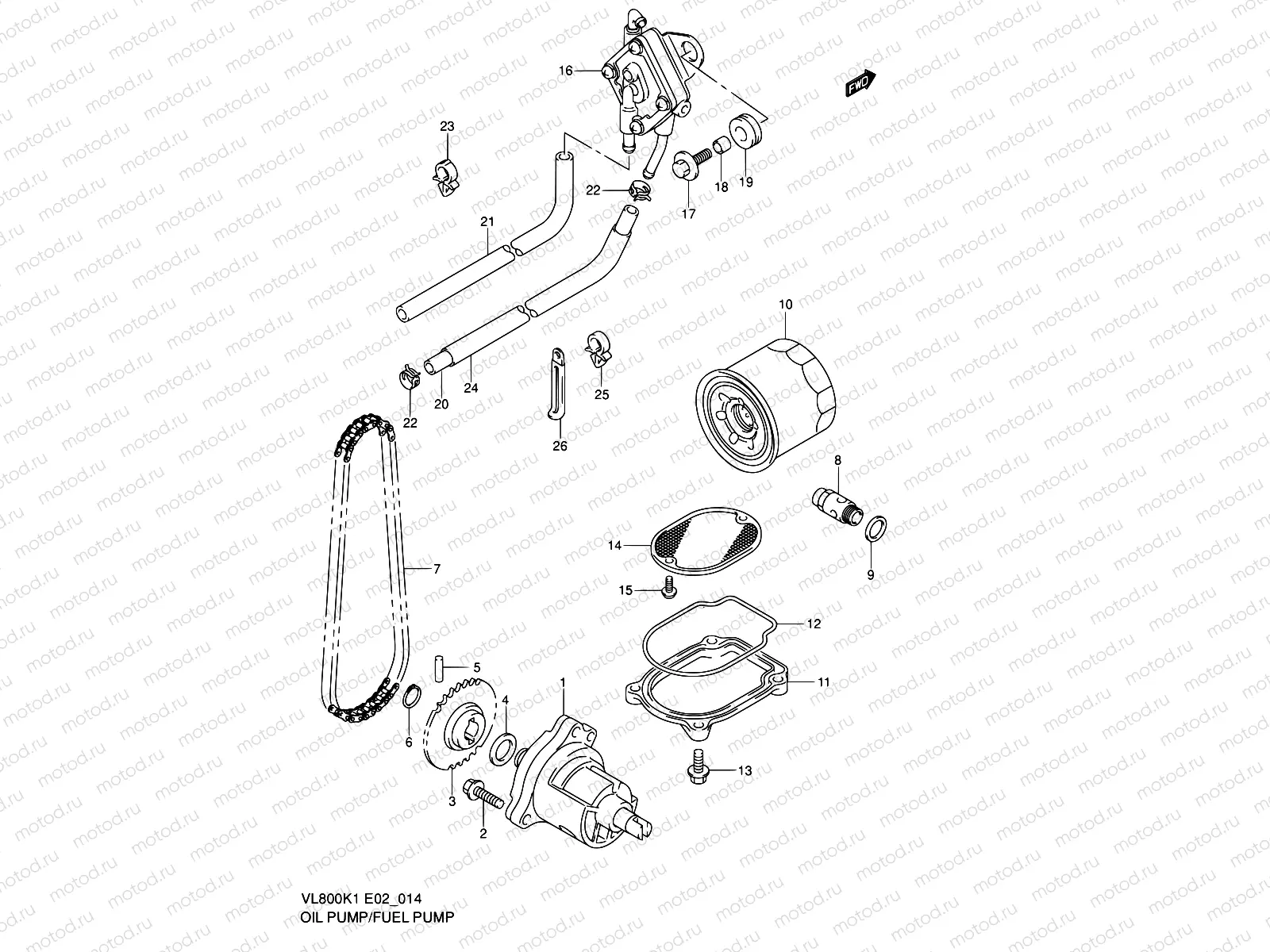 14 - OIL PUMP / FUEL PUMP (MODEL K1/K2/K3/K4)