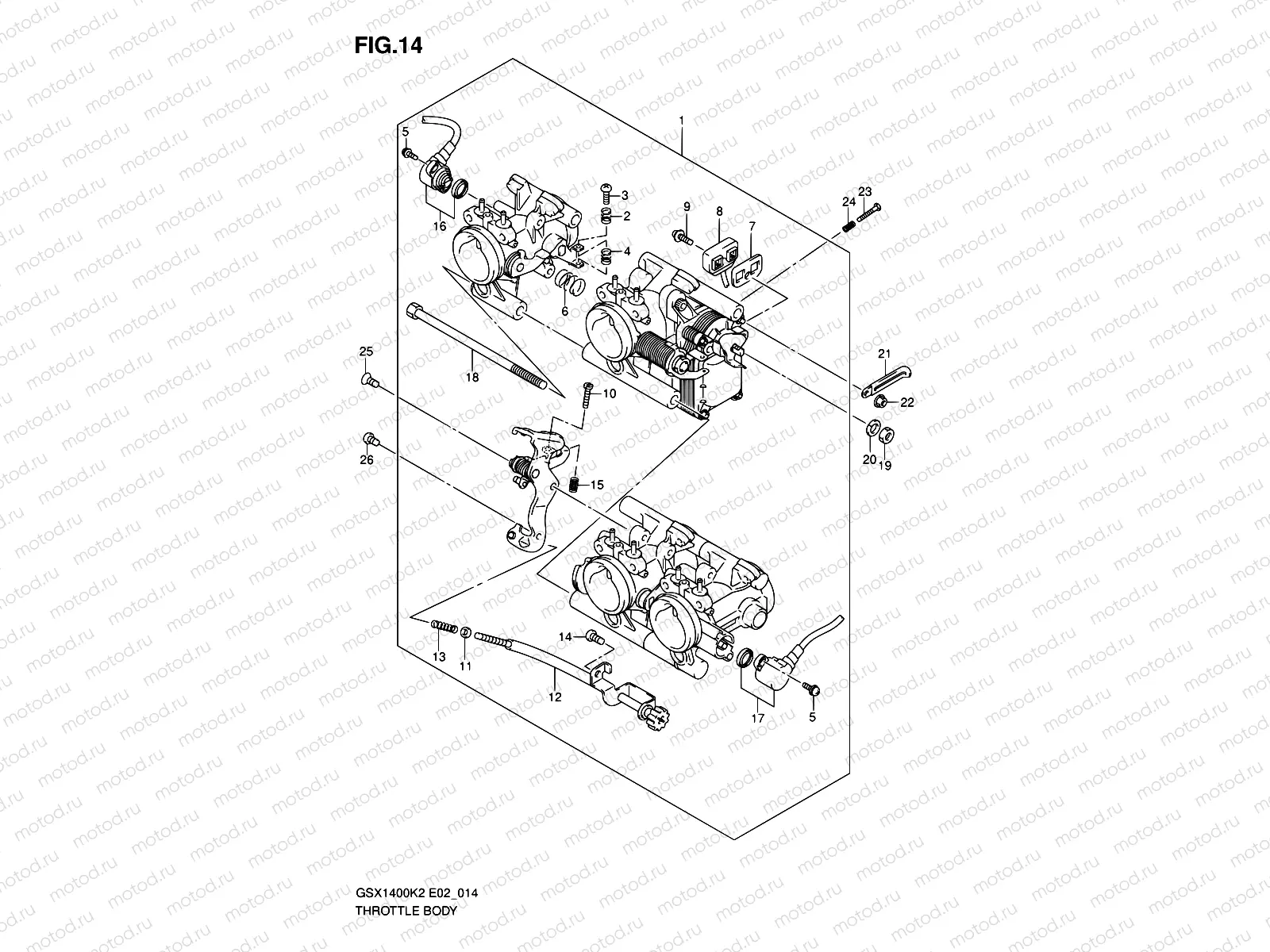 14 - THROTTLE BODY (MODEL K2)