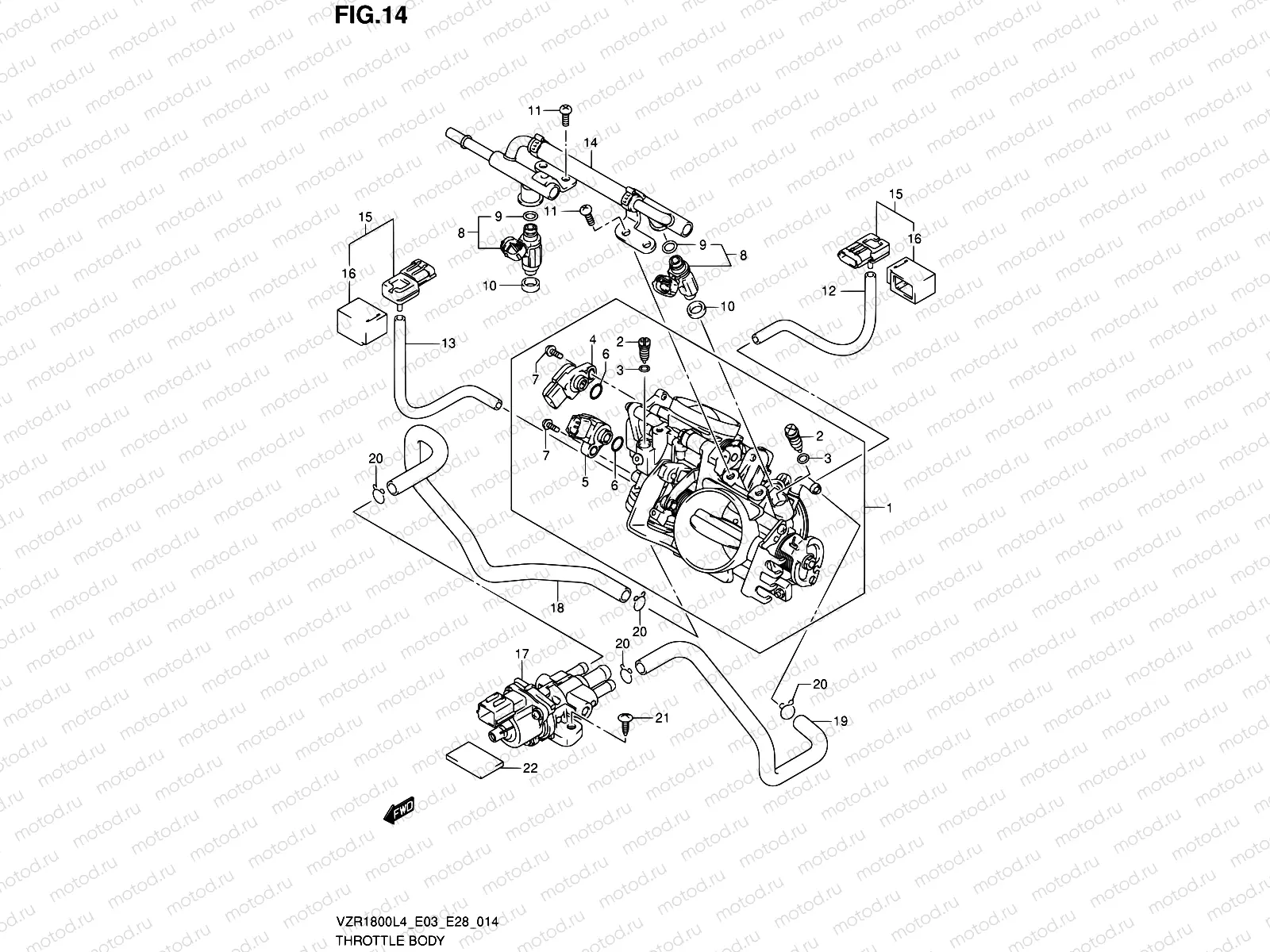 14 - THROTTLE BODY (VZR1800L4 E28)