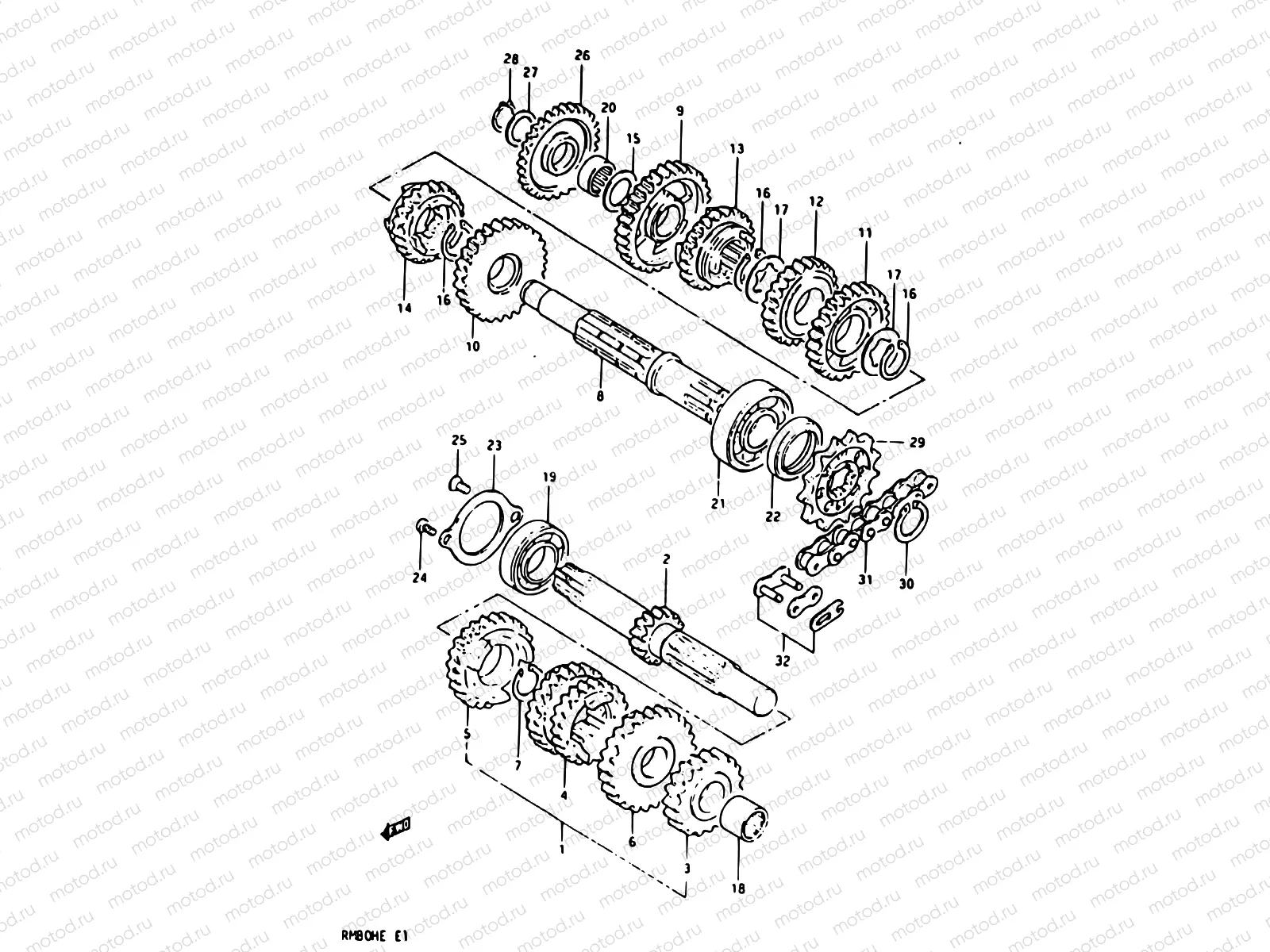 14 - TRANSMISSION (MODEL E)