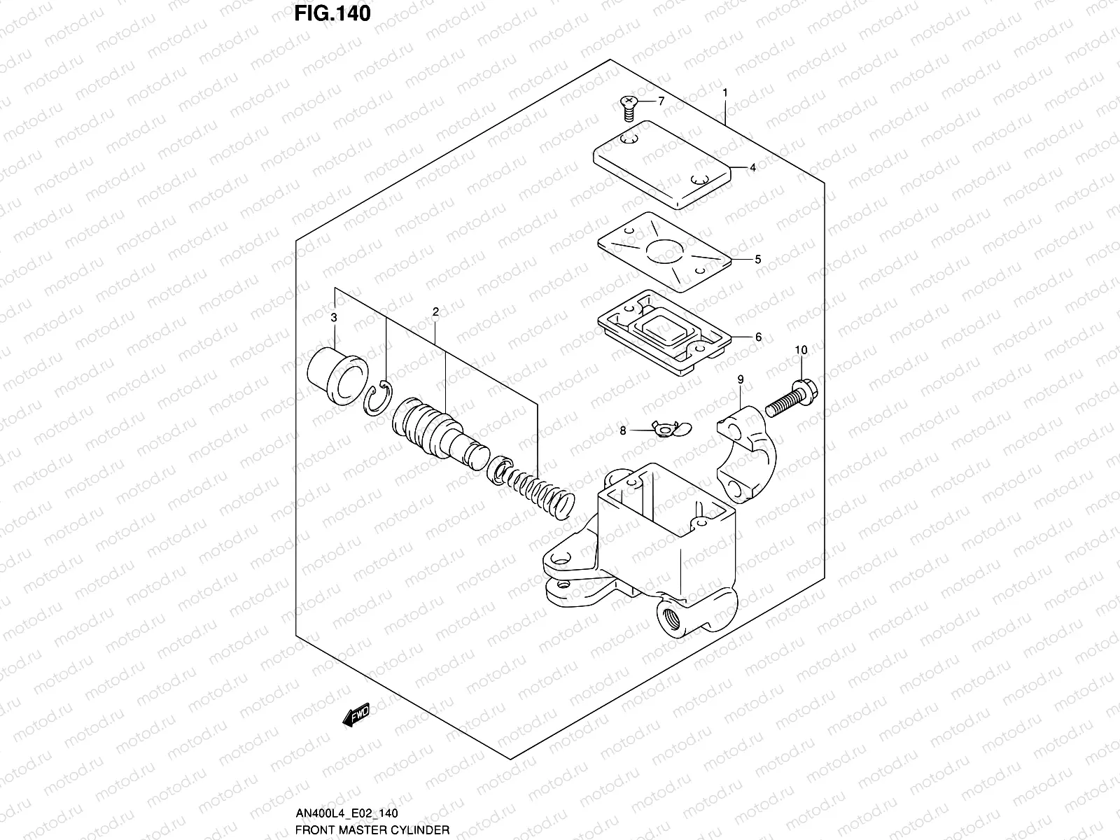140 - FRONT MASTER CYLINDER (AN400AL4 E02)
