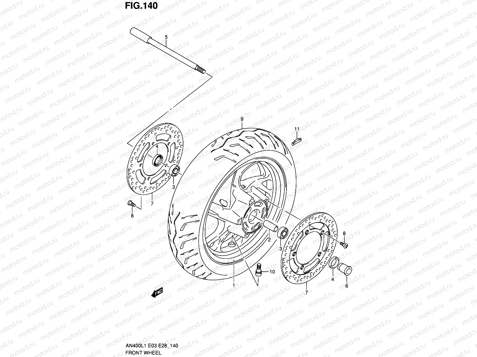 140 - FRONT WHEEL (AN400L1 E33)