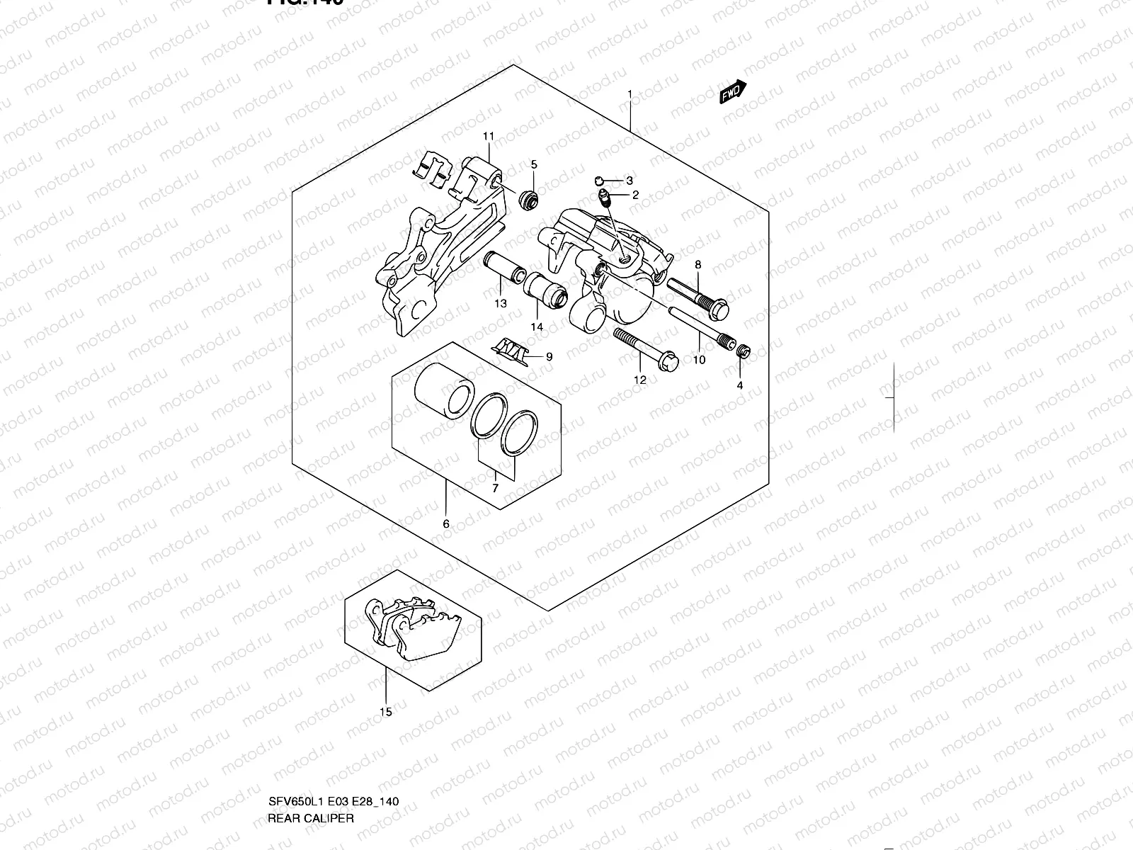 140 - REAR CALIPER (SFV650L1 E33)