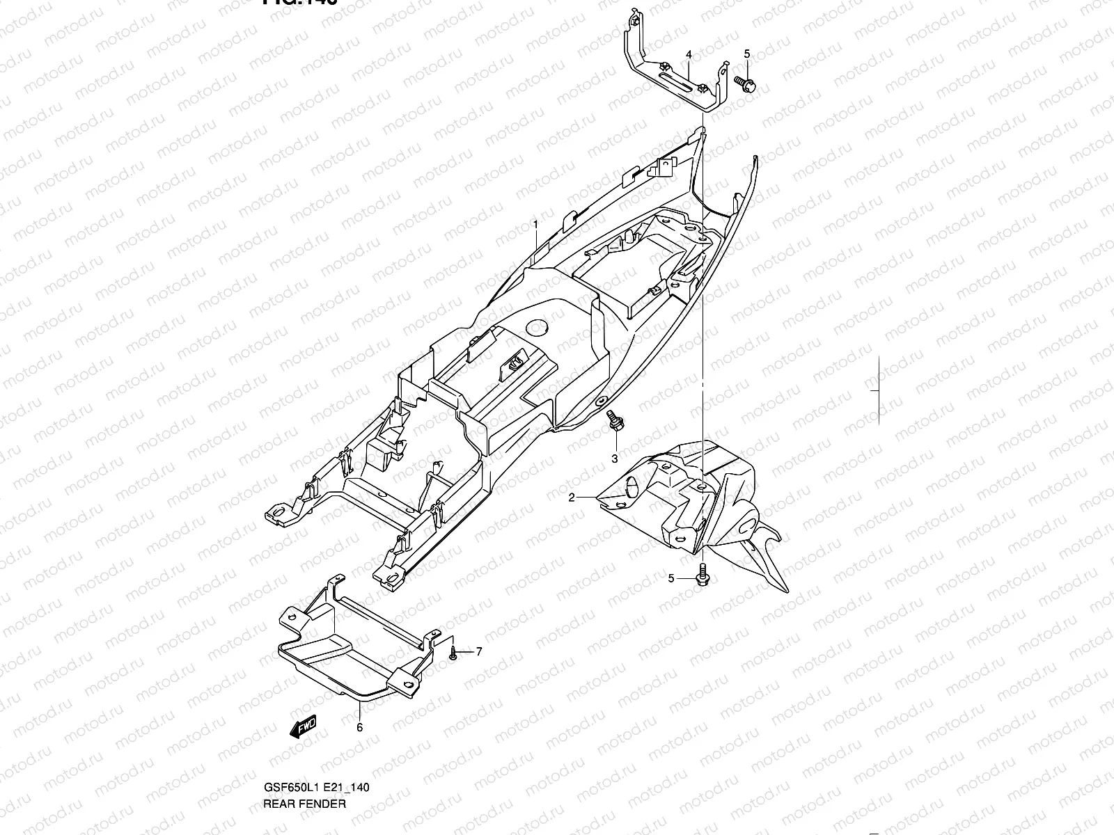 140 - REAR FENDER (GSF650SUL1 E21)