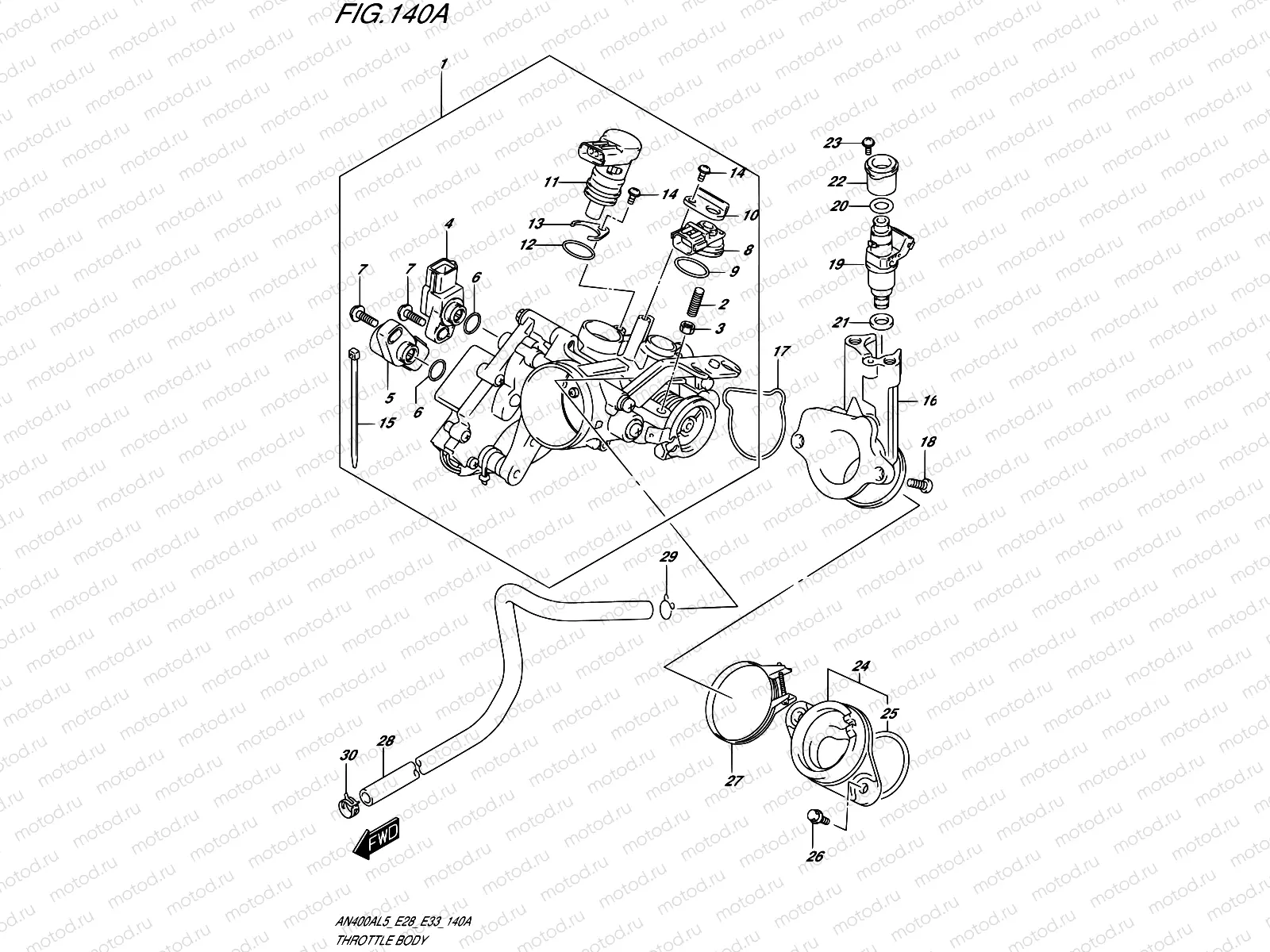 140A - THROTTLE BODY (AN400AL5 E33)