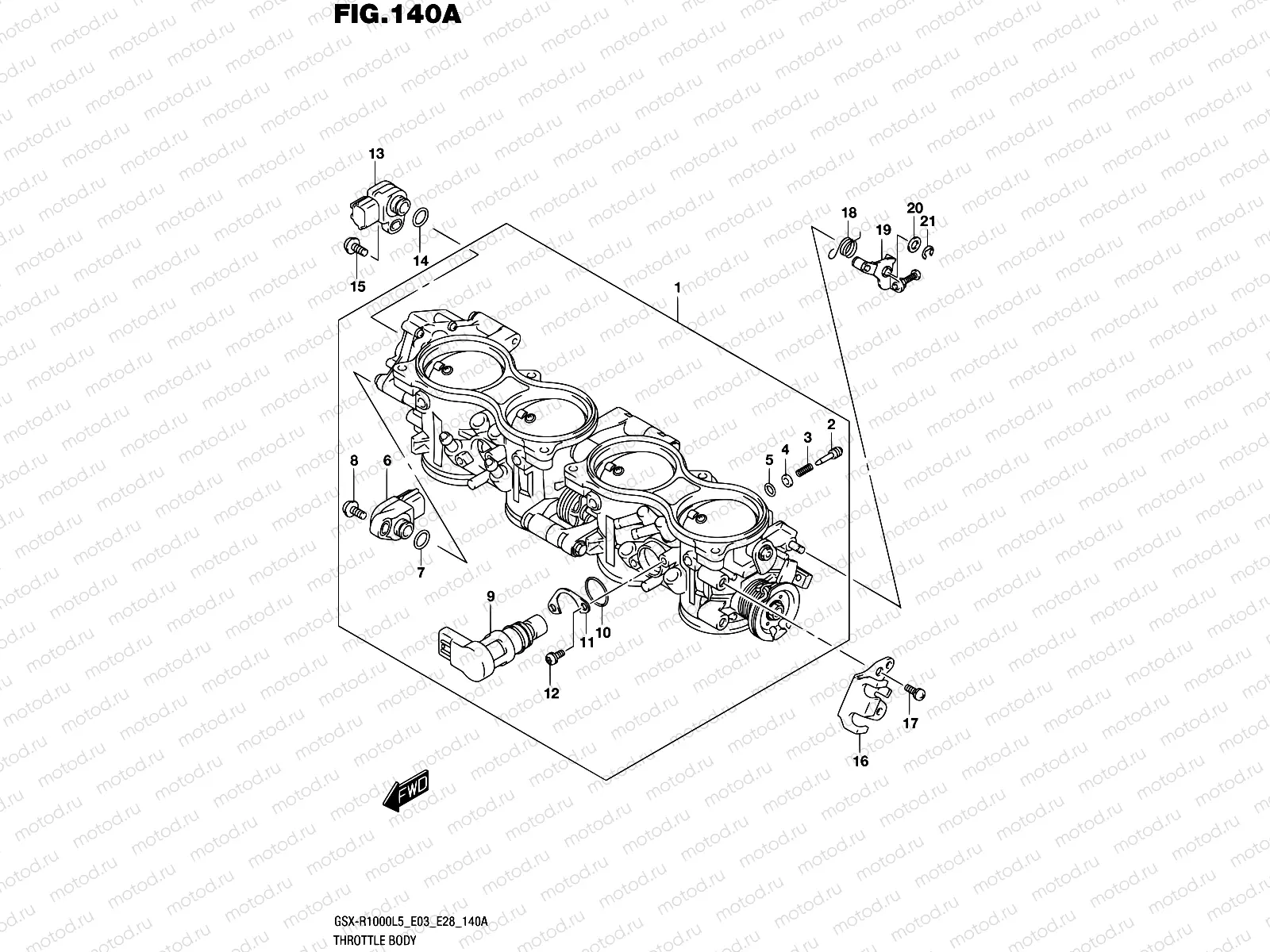 140A - THROTTLE BODY (GSX-R1000L5 E03)