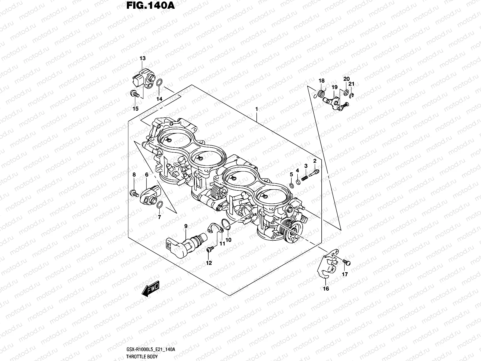 140A - THROTTLE BODY (GSX-R1000L5 E21)