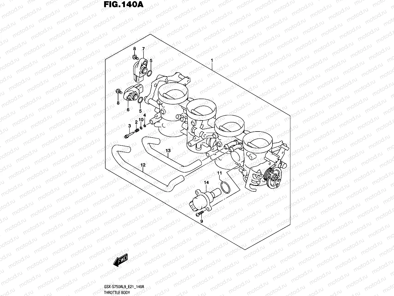 140A - THROTTLE BODY (GSX-S750AL9 E21)