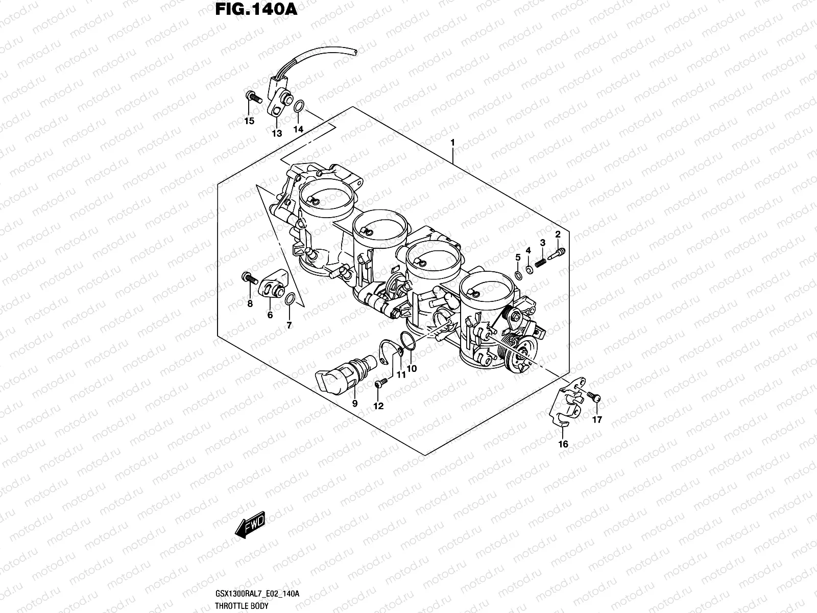 140A - THROTTLE BODY (GSX1300RAL7 E02)