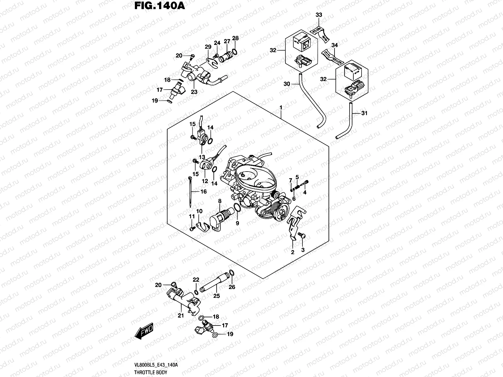 140A - THROTTLE BODY (VL800TL5 E43)