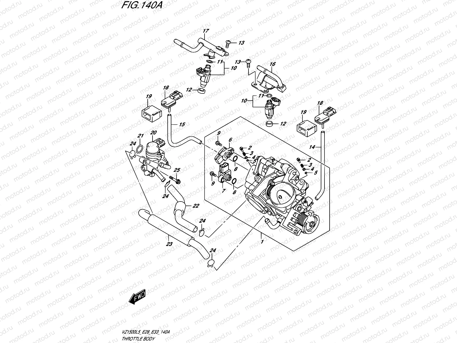 140A - THROTTLE BODY (VZ1500L5 E28)