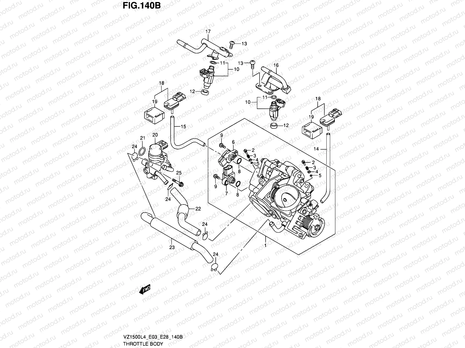 140B - THROTTLE BODY (VZ1500L4 E28)