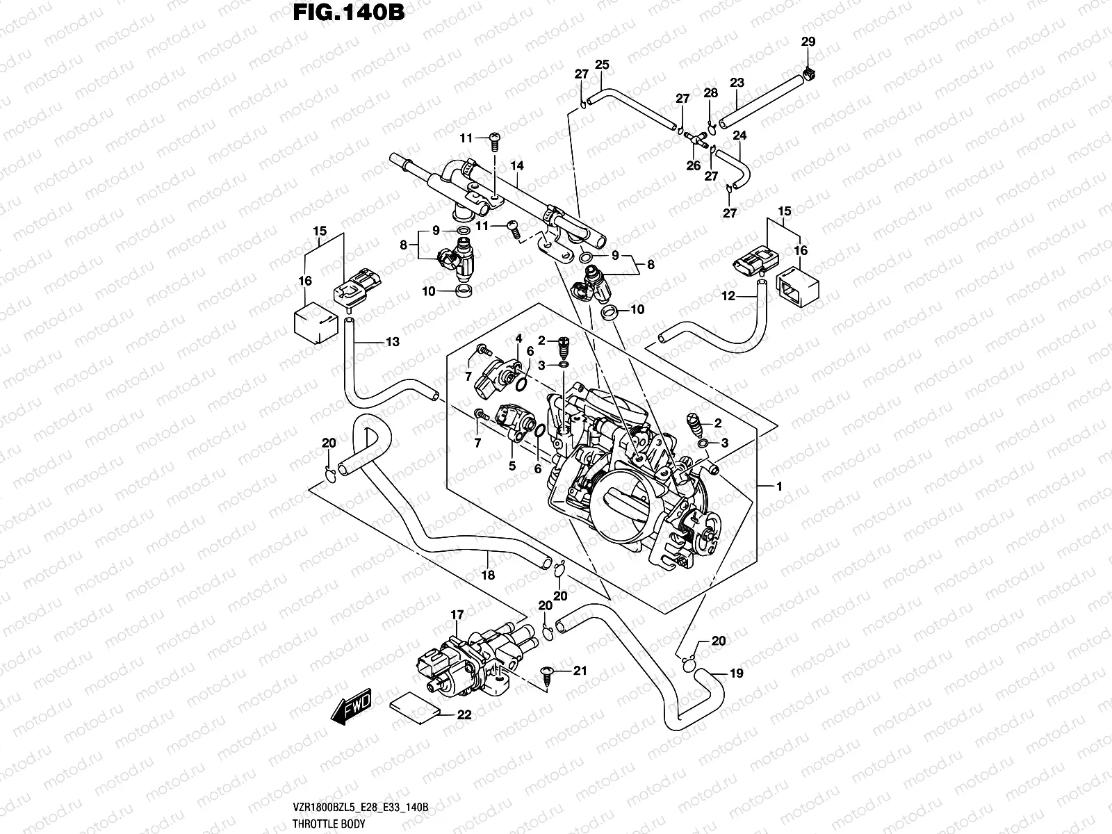 140B - THROTTLE BODY (VZR1800BZL5 E33)