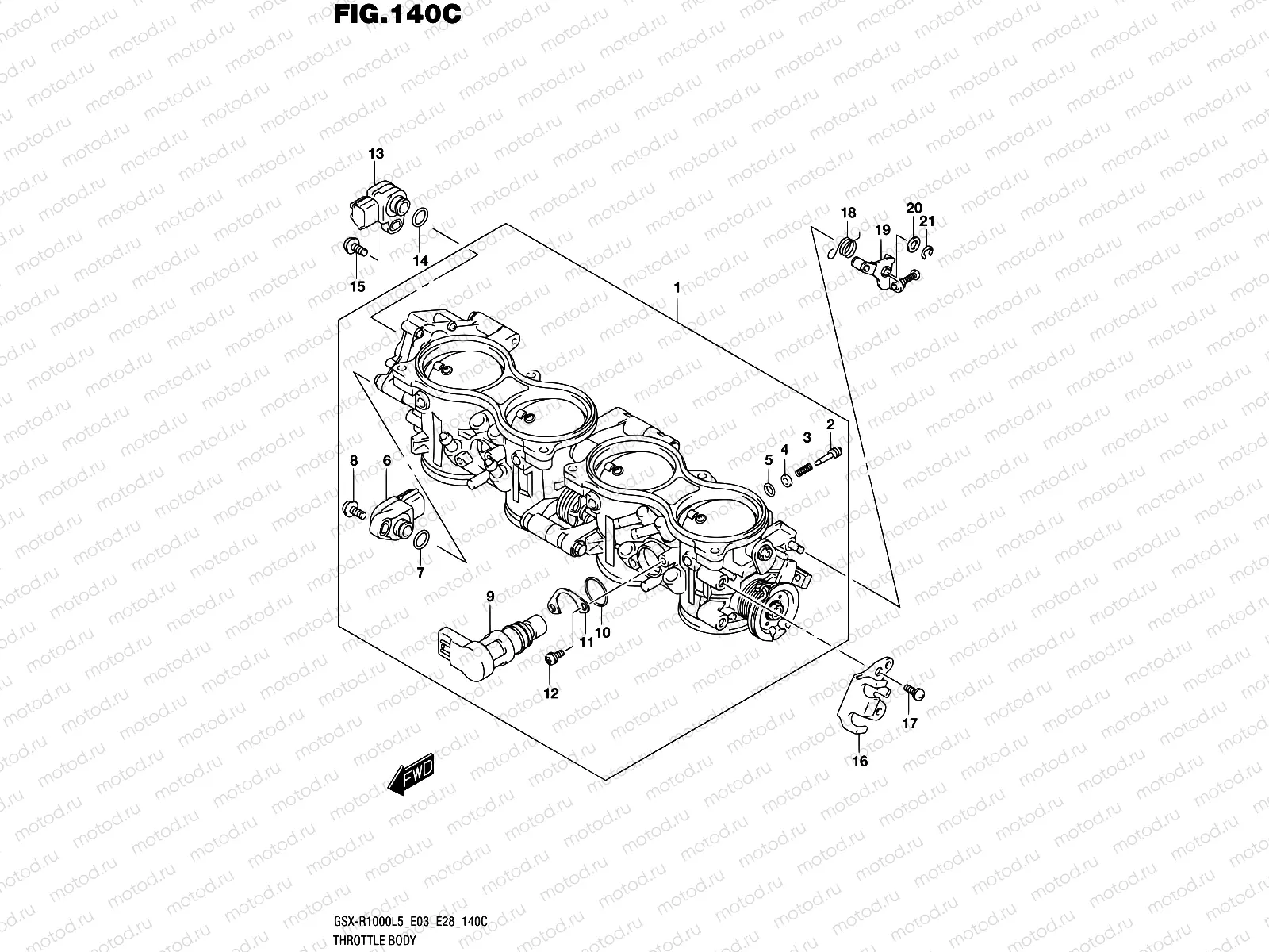 140C - THROTTLE BODY (GSX-R1000L5 E33)