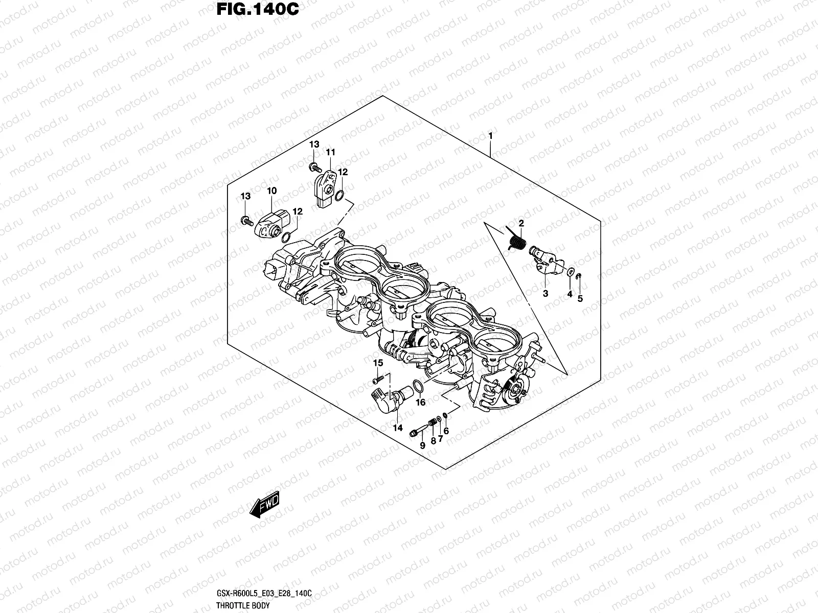 140C - THROTTLE BODY (GSX-R600L5 E33)