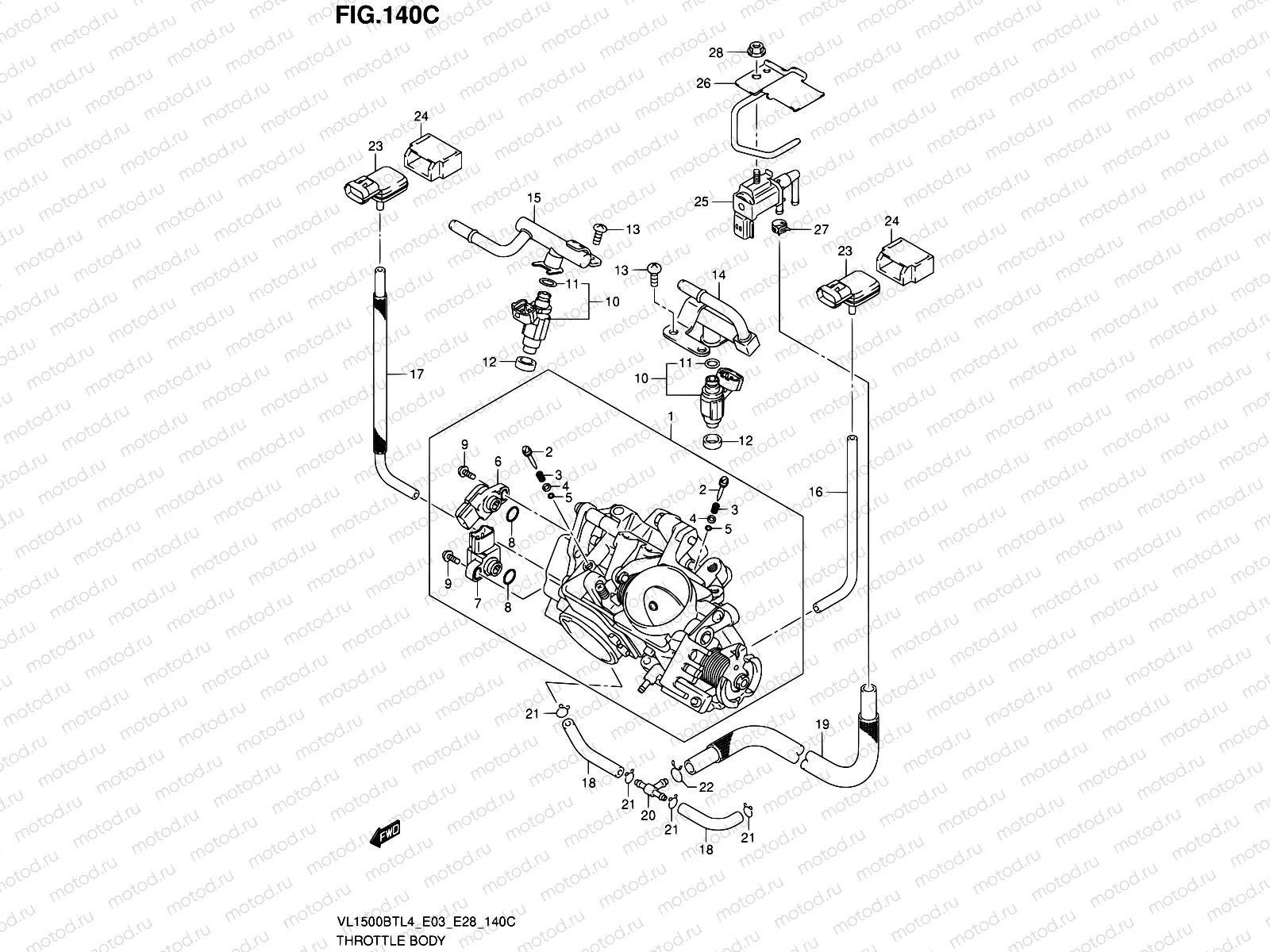 140C - THROTTLE BODY (VL1500BTL4 E33)