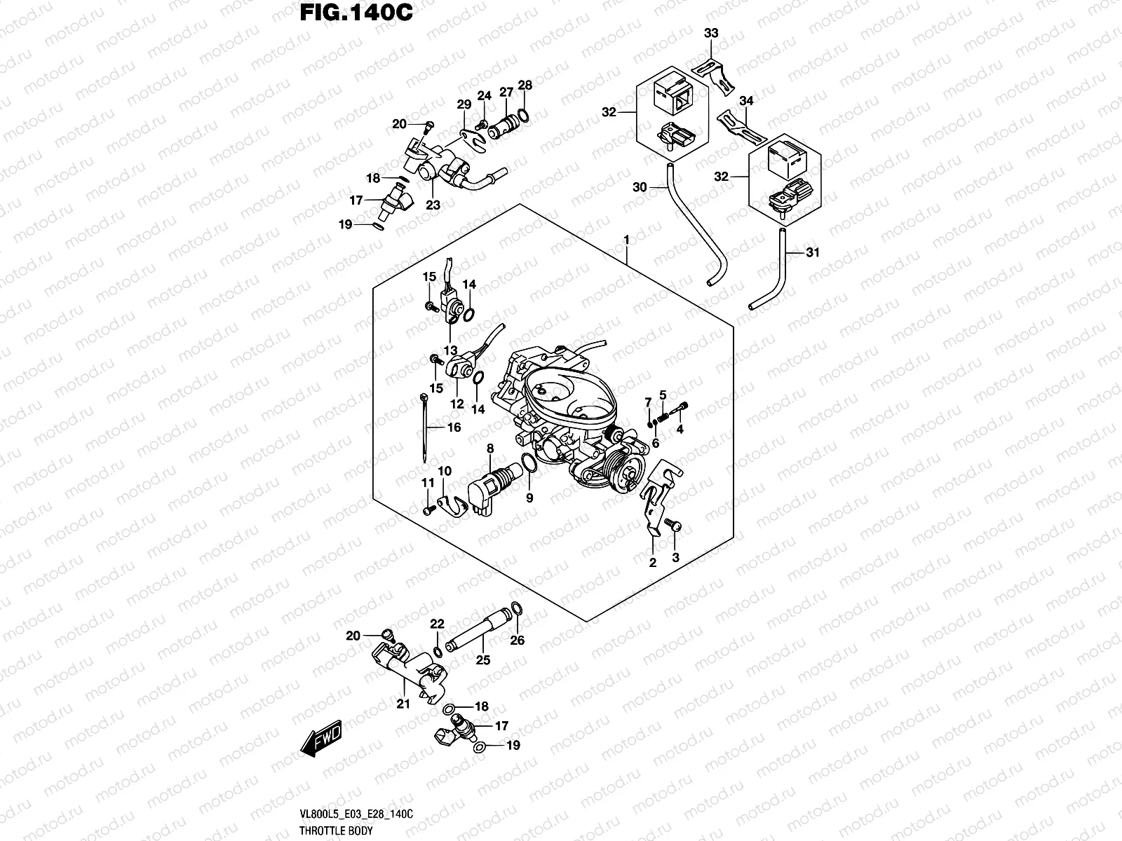 140C - THROTTLE BODY (VL800TL5 E03)