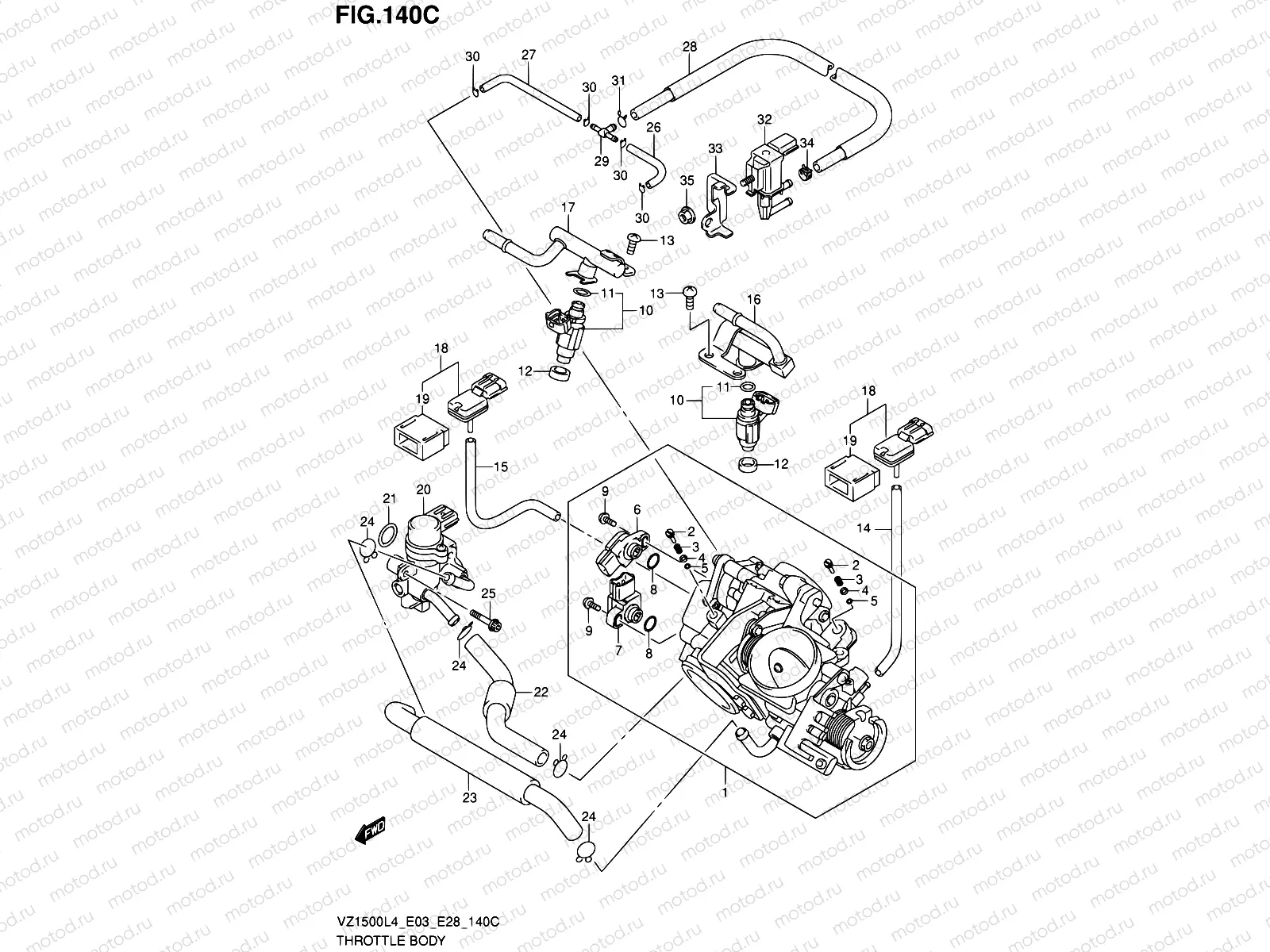140C - THROTTLE BODY (VZ1500L4 E33)