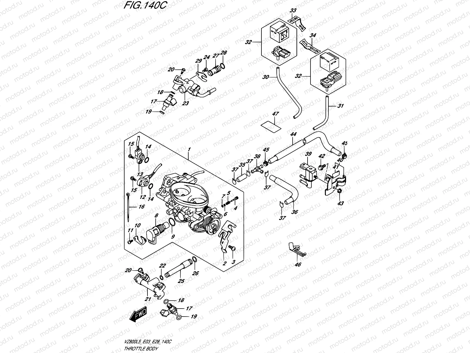 140C - THROTTLE BODY (VZ800L5 E33)