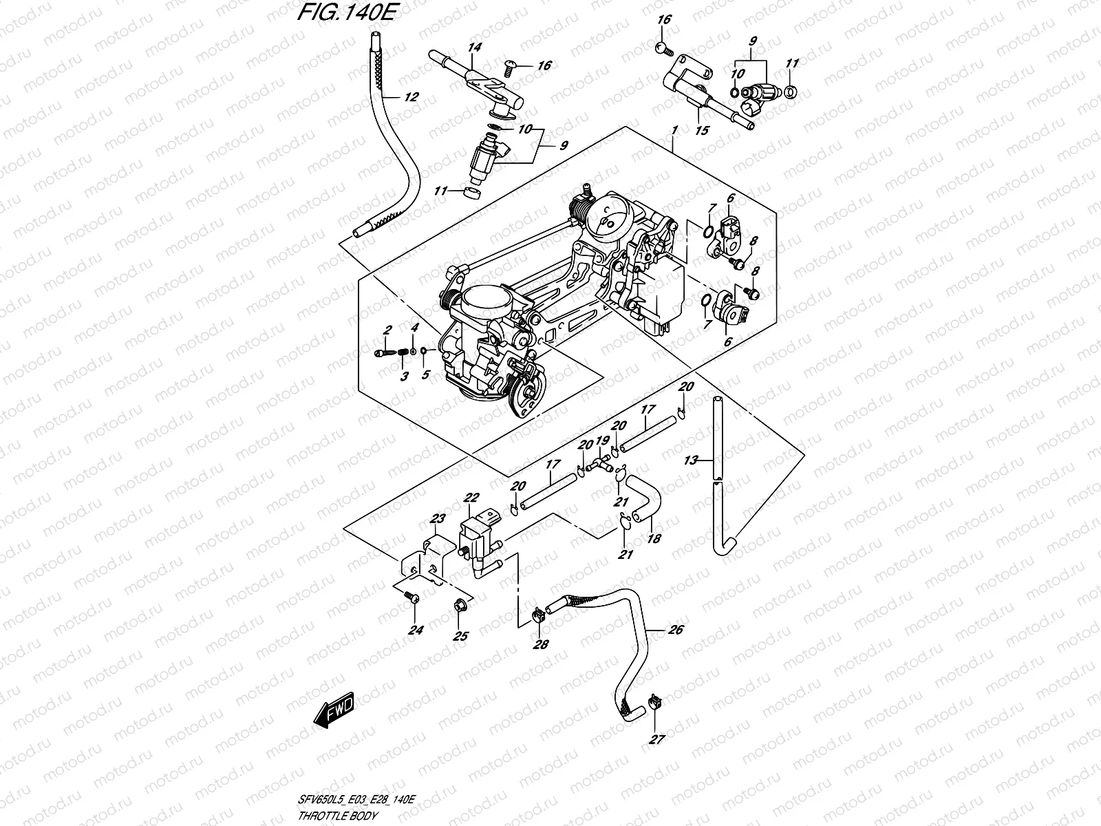 140E - THROTTLE BODY (SFV650AL5 E33)