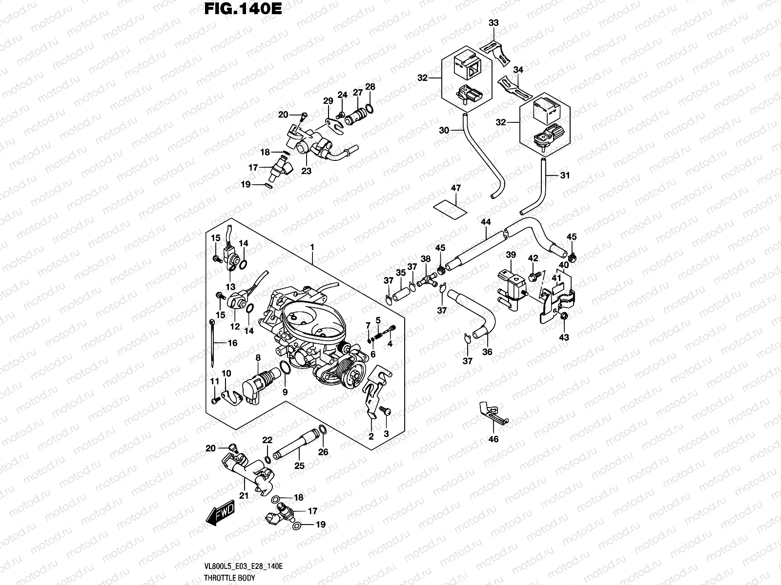 140E - THROTTLE BODY (VL800TL5 E33)