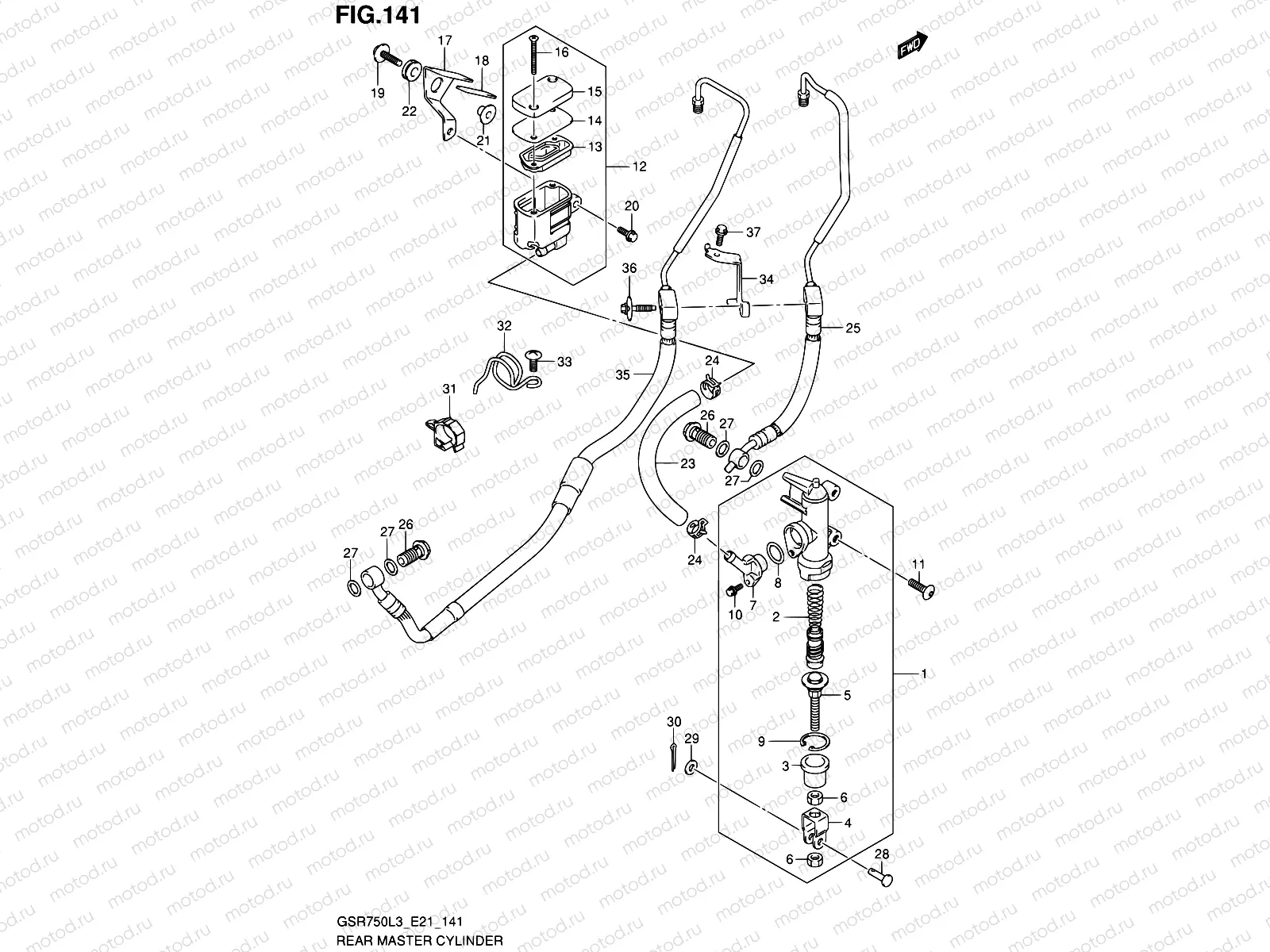141 - REAR MASTER CYLINDER (GSR750AL3 E21)
