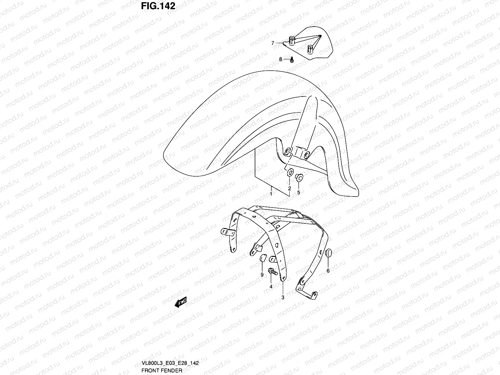 142 - FRONT FENDER (VL800L3 E03)