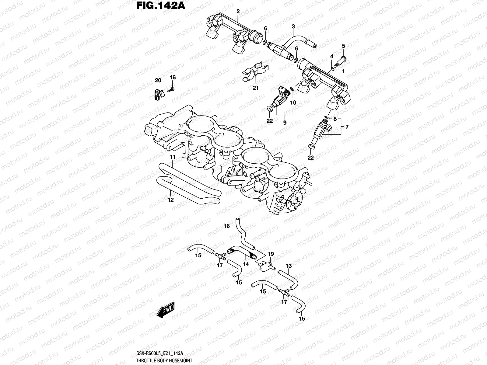142A - THROTTLE BODY HOSE/JOINT (GSX-R600L5 E21)