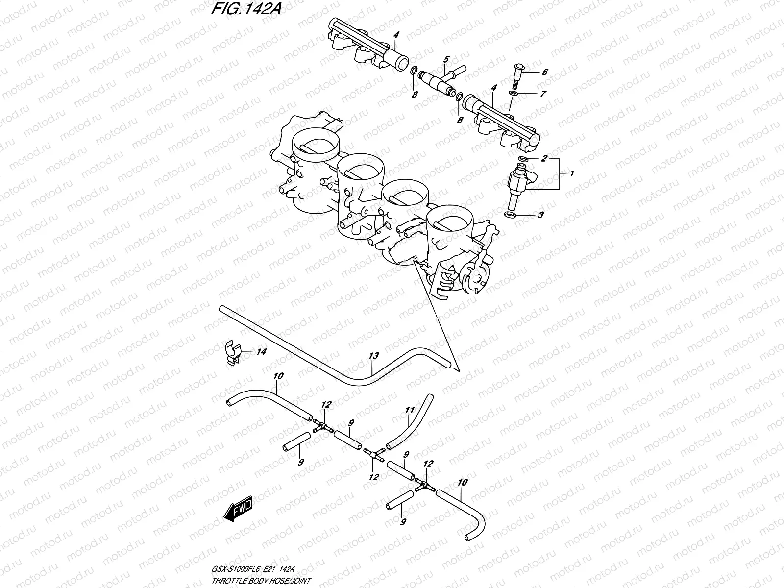 142A - THROTTLE BODY HOSE/JOINT (GSX-S1000FL6 E21)