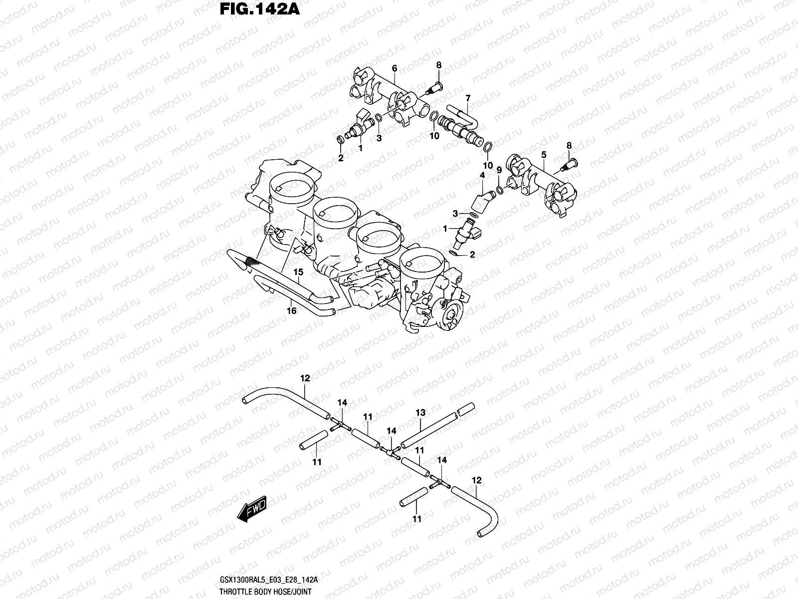 142A - THROTTLE BODY HOSE/JOINT (GSX1300RAL5 E03)