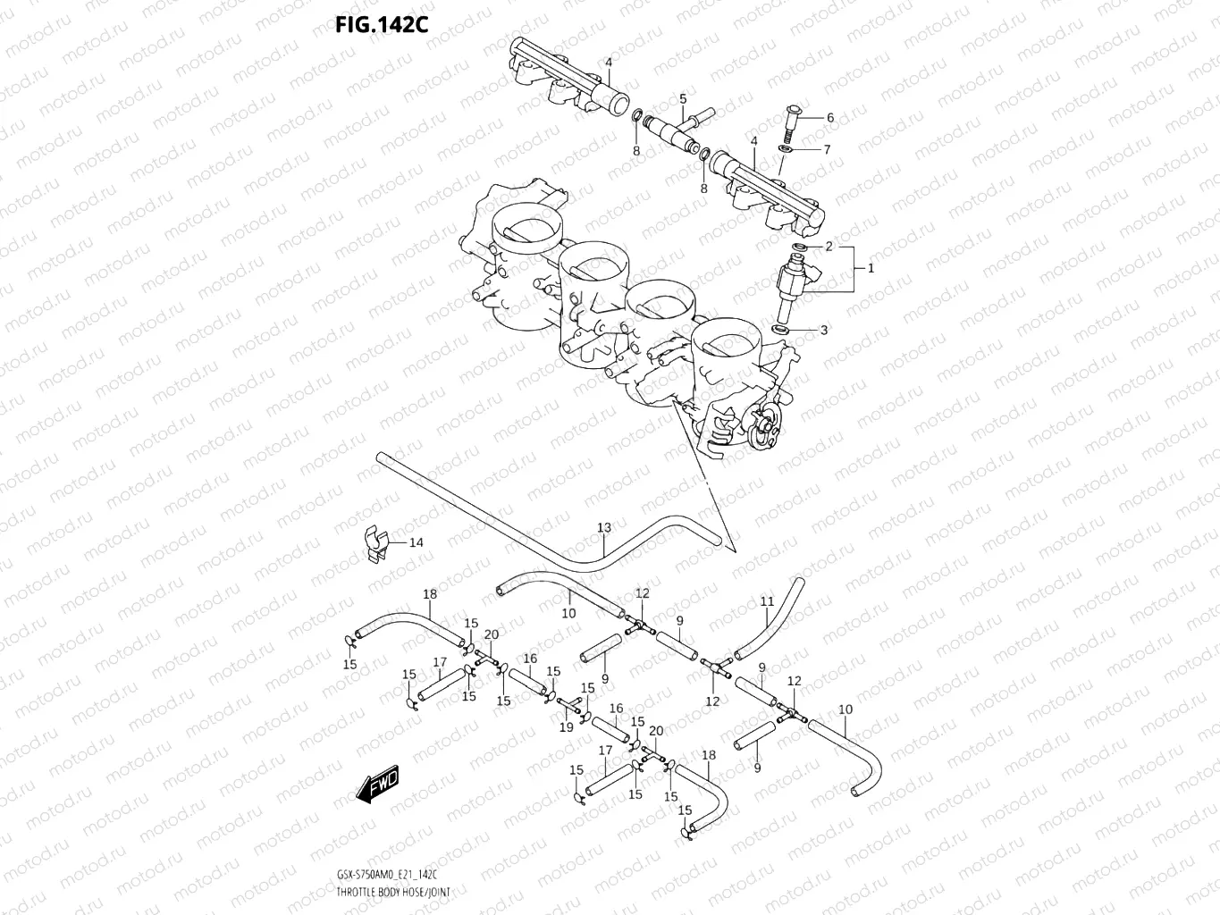 142C - THROTTLE BODY HOSE & JOINT