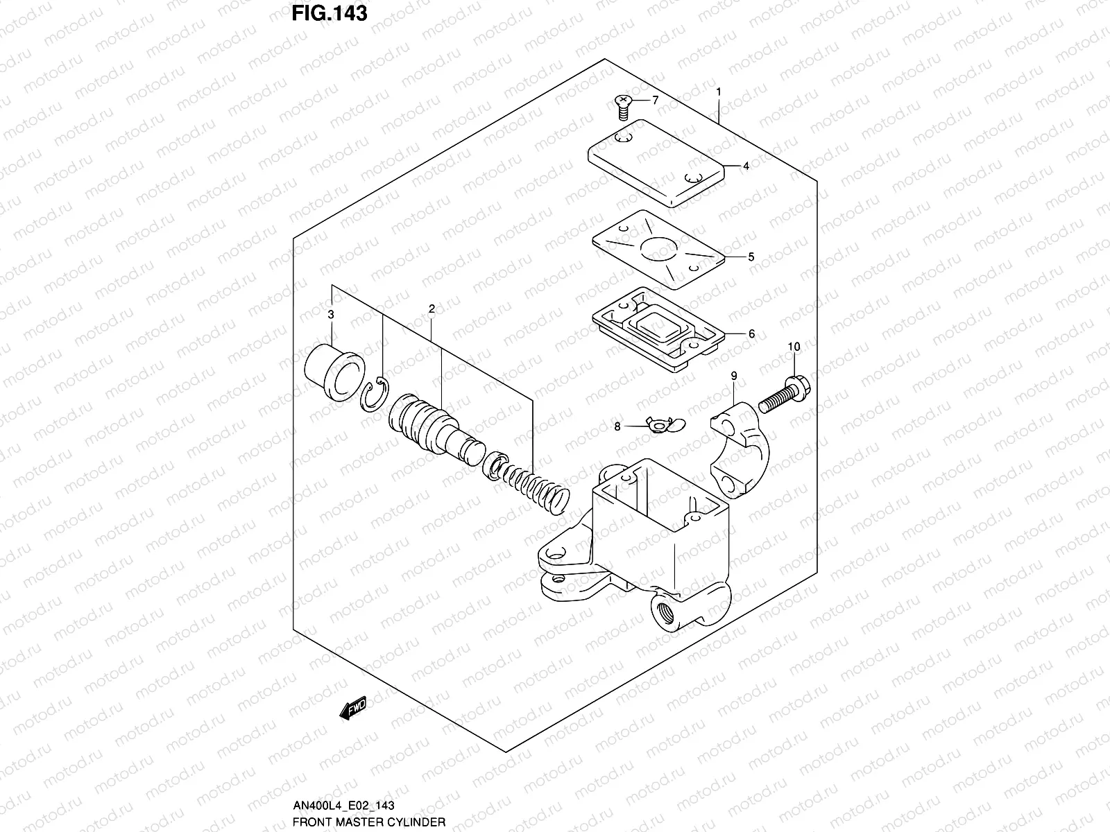 143 - FRONT MASTER CYLINDER (AN400ZAL4 E19)