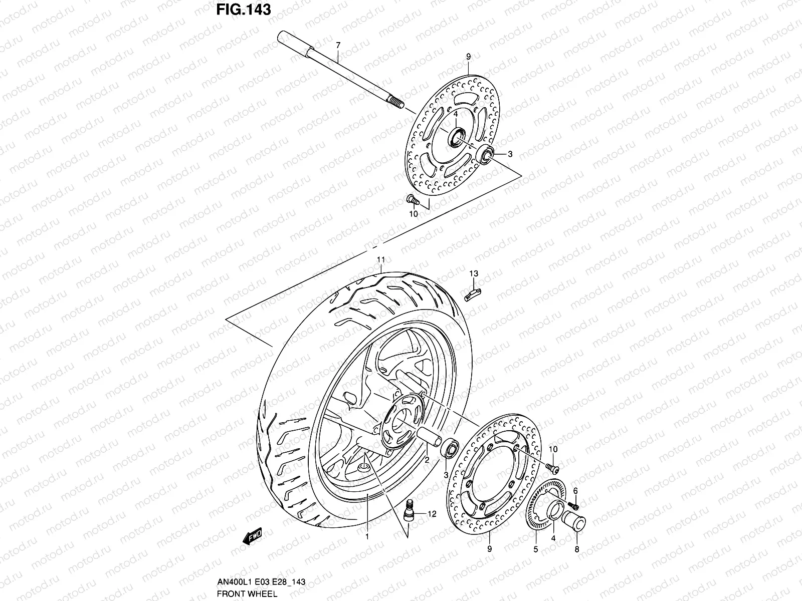 143 - FRONT WHEEL (AN400ZAL1 E33)