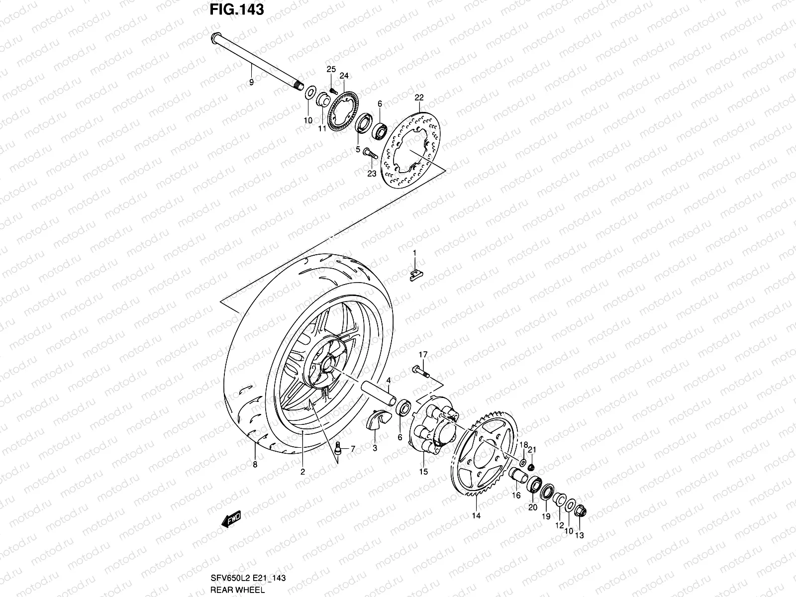 143 - REAR WHEEL (SFV650UAL2 E21)