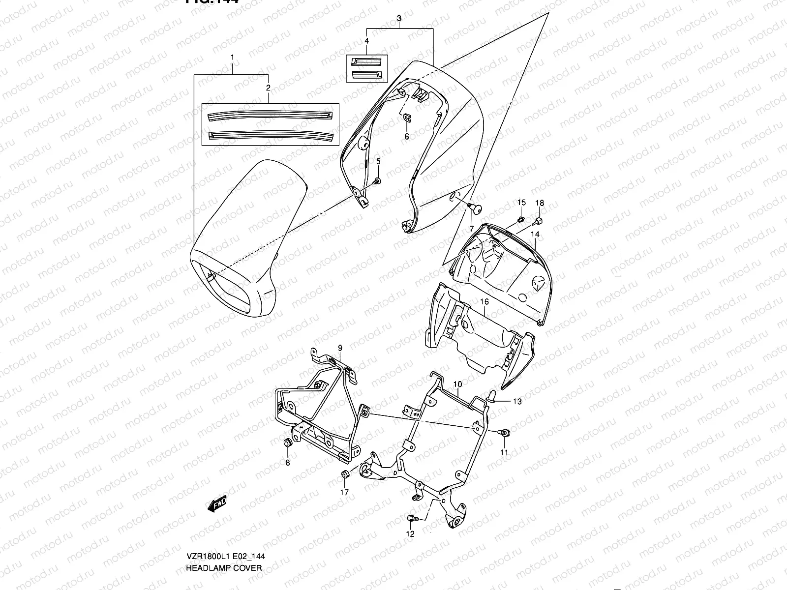 144 - HEADLAMP COVER (VZR1800ZUFL1 E19)