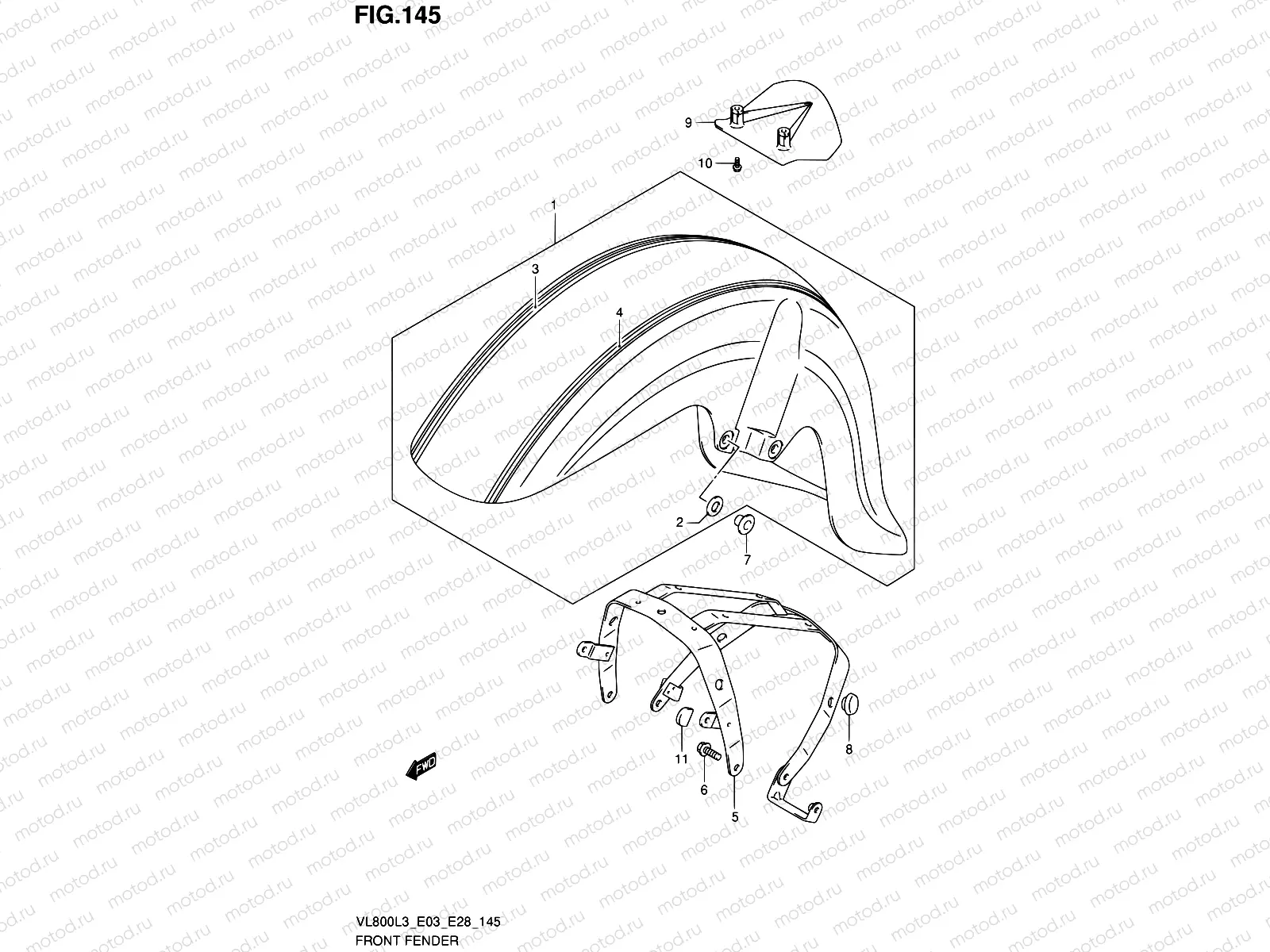 145 - FRONT FENDER (VL800CL3 E03)