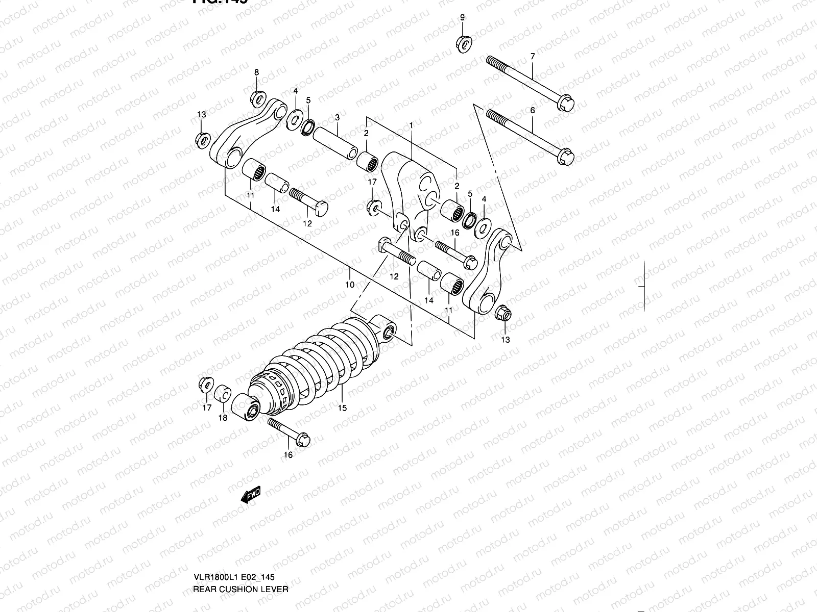 145 - REAR CUSHION LEVER
