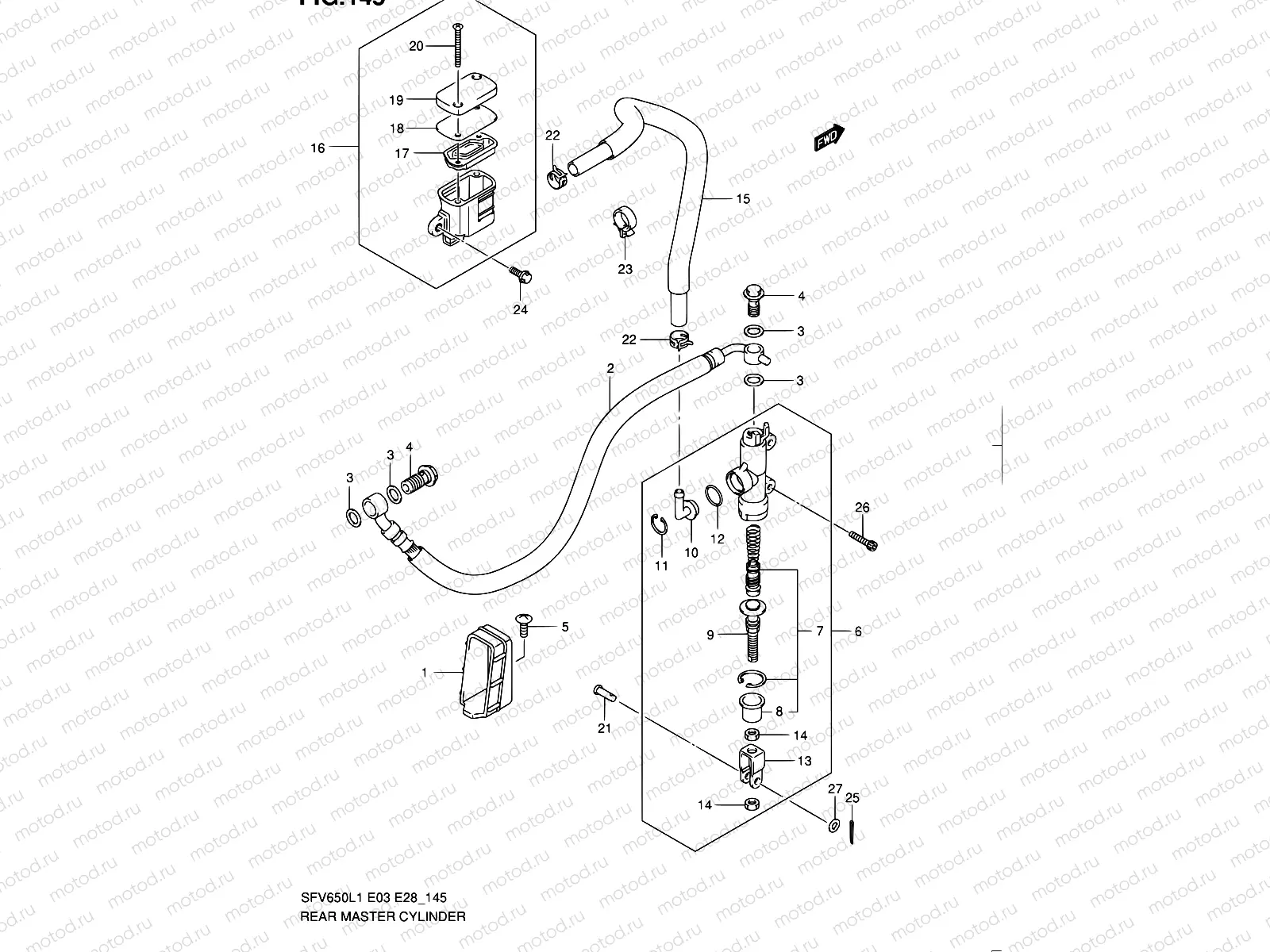 145 - REAR MASTER CYLINDER (SFV650L1 E33)