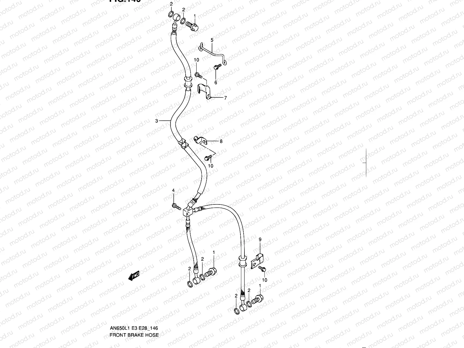 146 - FRONT BRAKE HOSE (AN650L1 E03)