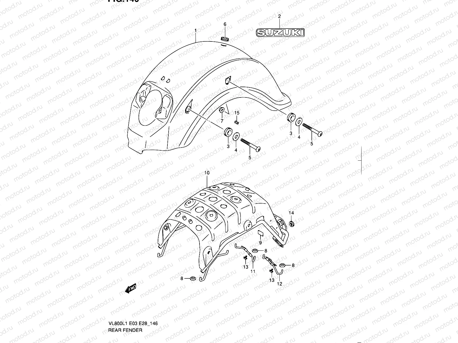 146 - REAR FENDER (VL800L1 E28)
