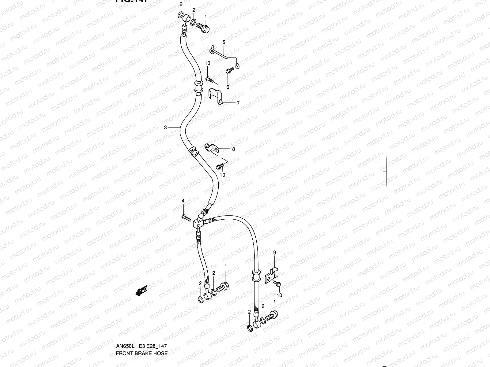 147 - FRONT BRAKE HOSE (AN650L1 E33)