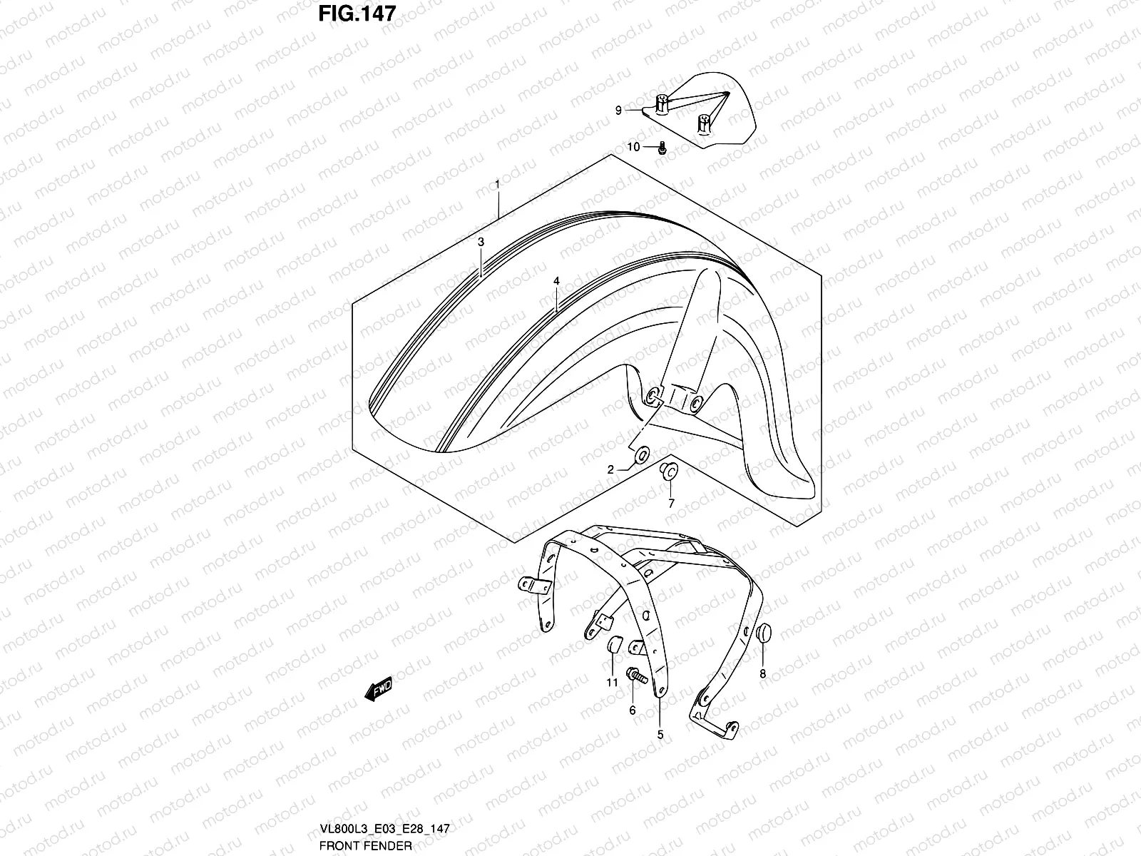 147 - FRONT FENDER (VL800CL3 E33)