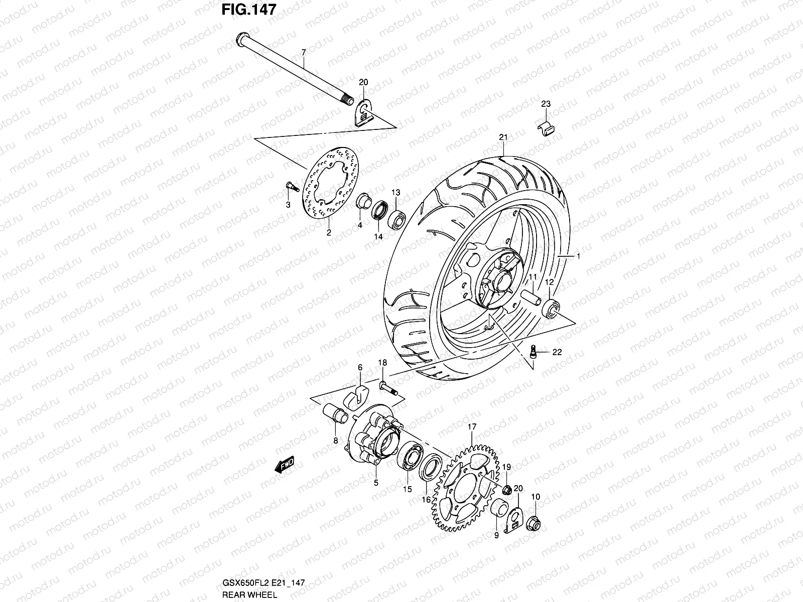 147 - REAR WHEEL (GSX650FL2 E24)