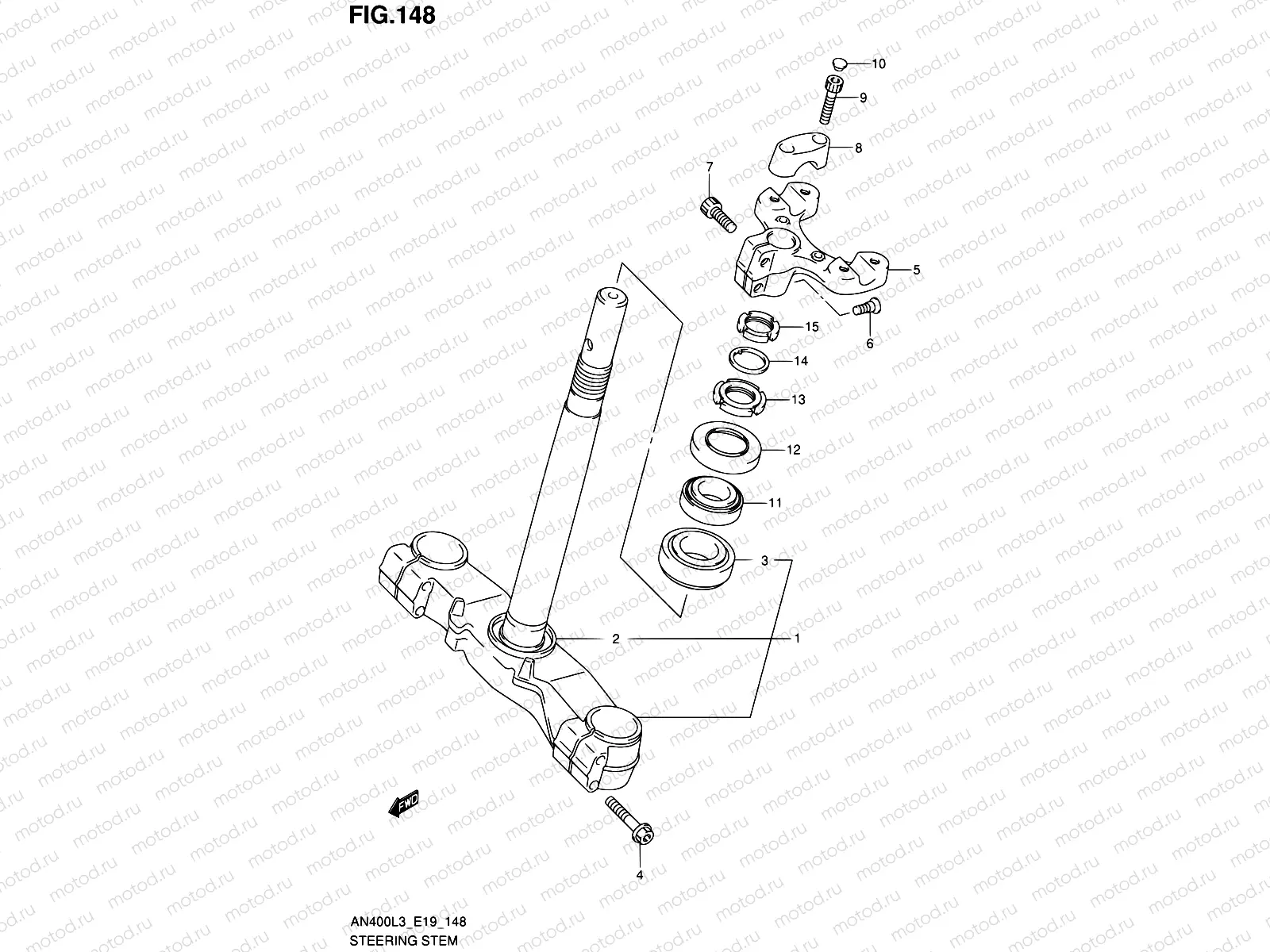148 - STEERING STEM (AN400AL3 E24)