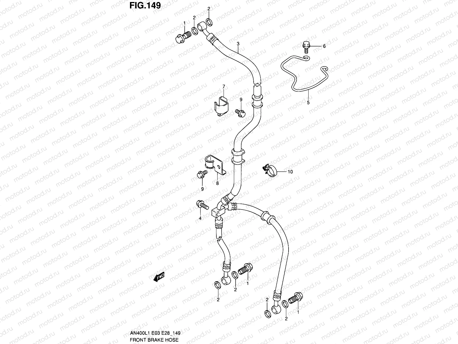 149 - FRONT BRAKE HOSE (AN400L1 E33)